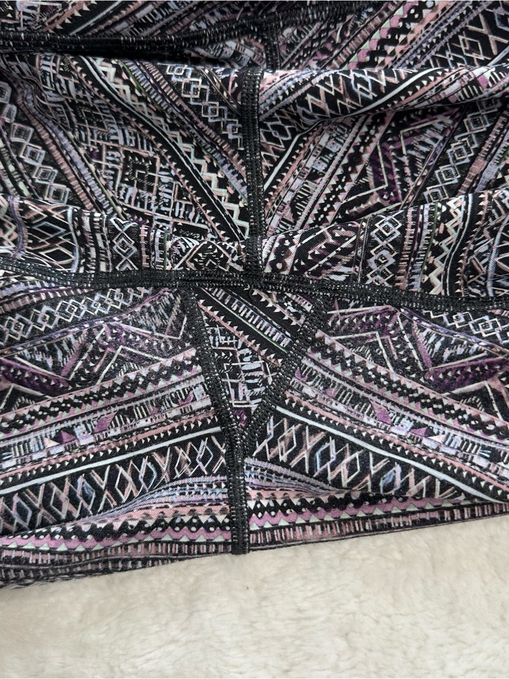 Lululemon Wunder Under High-Rise Tight 28" Tribal Pace White Black Size 12 - Picture 5 of 8